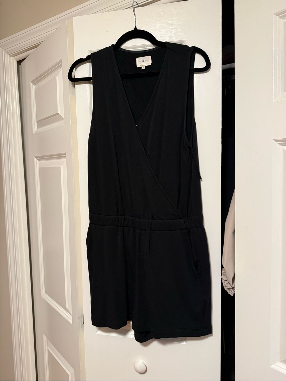 Lou and Grey Sleeveless Black V-Neck Romper